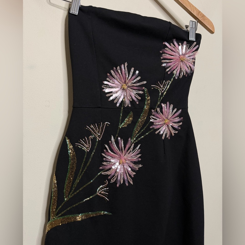 STAUD Brooke Dress in Dahlia Daydream Black - Picture 7 of 9